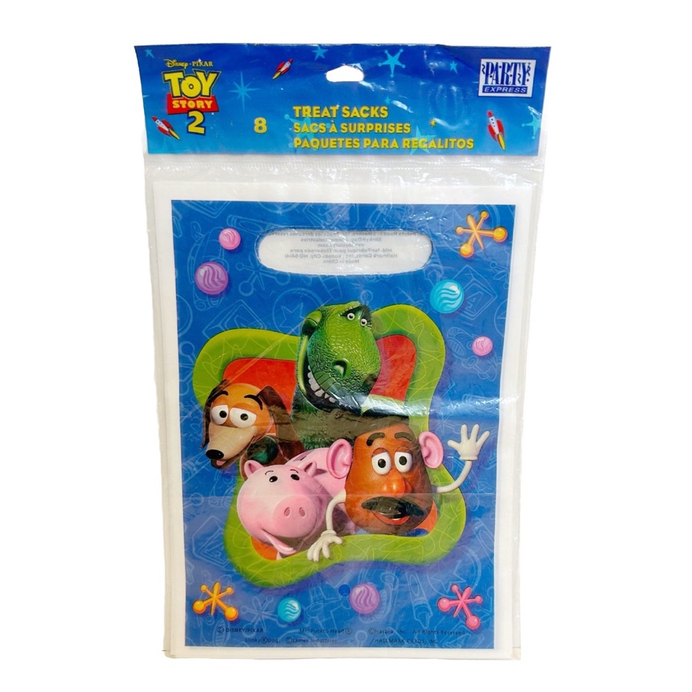 Disney Pixar Toy Story 2 Plastic Loot Bags Treat Sacks Potato Head Dinosaur Dog